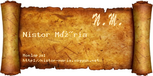 Nistor Mária névjegykártya
