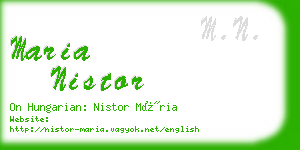 maria nistor business card